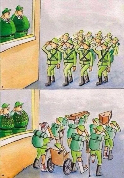 늙은이들이 결정하고, 젊은이들이 죽는 전쟁....